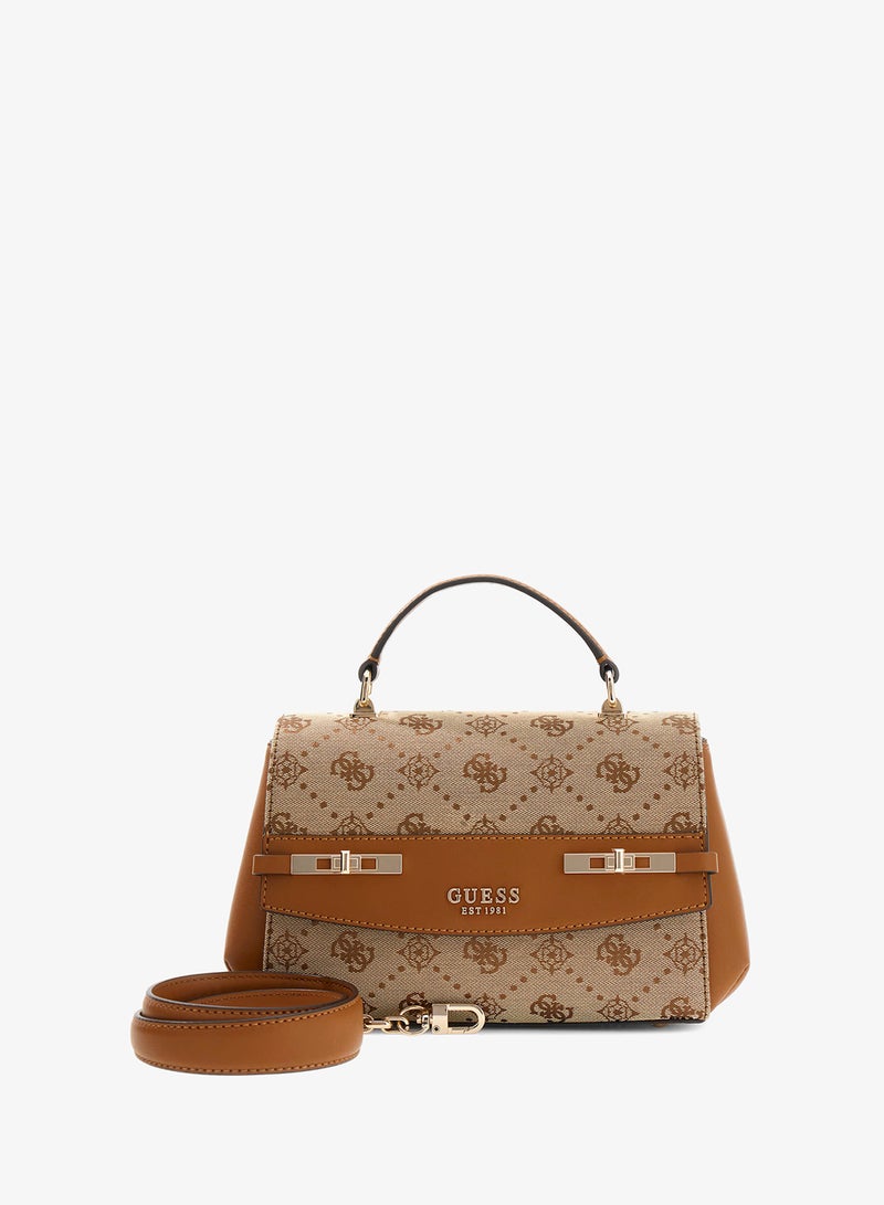 GUESS Melinda Logo Top Handle Flap Over Satchel - Image 1